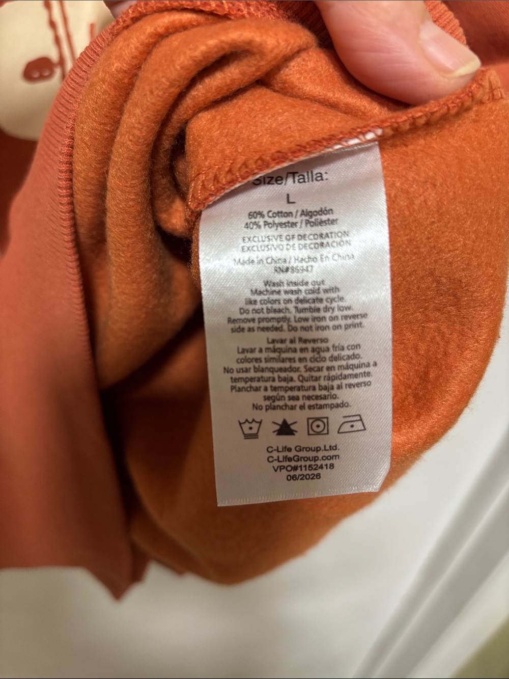 NWT Peanuts Snoopy Boo Women’s L Crewneck Burnt Orange Rust Halloween Sweatshirt - Picture 5 of 7